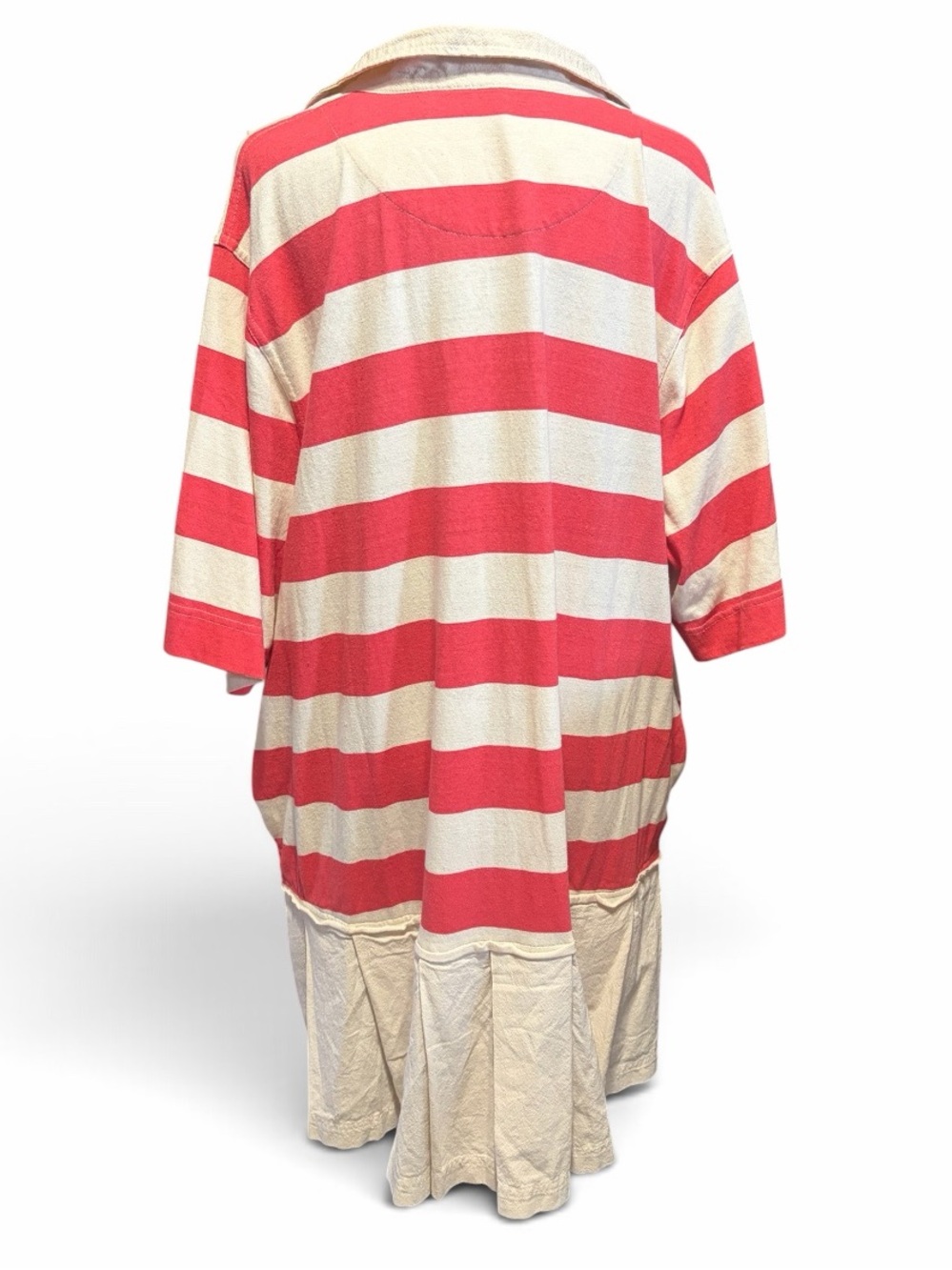 Free People Lucas Mini Dress in a sporty rugby-design Coral, Cream, pleated - Picture 6 of 8